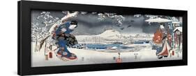 Modern Version of the Tale of Genji in Snow Scenes, Japanese Wood-Cut Print-Lantern Press-Framed Art Print