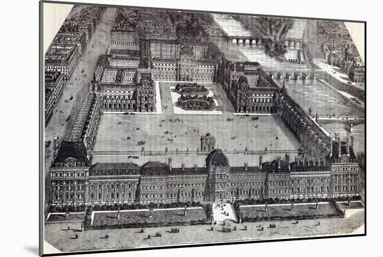 Modern View of the Tuileries and the Louvre, Paris, 1845-null-Mounted Giclee Print