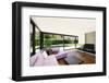 Modern Villa, Interior, Wide Living Room with Pink Divan-zveiger-Framed Photographic Print