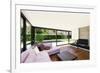 Modern Villa, Interior, Wide Living Room with Pink Divan-zveiger-Framed Photographic Print