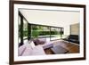 Modern Villa, Interior, Wide Living Room with Pink Divan-zveiger-Framed Photographic Print