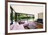 Modern Villa, Interior, Wide Living Room with Pink Divan-zveiger-Framed Photographic Print