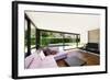 Modern Villa, Interior, Wide Living Room with Pink Divan-zveiger-Framed Photographic Print