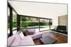 Modern Villa, Interior, Wide Living Room with Pink Divan-zveiger-Mounted Photographic Print