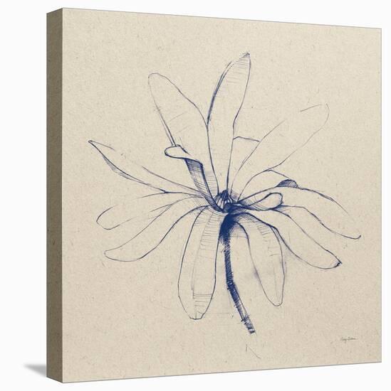 Modern Vintage Floral I Indigo-Avery Tillmon-Stretched Canvas