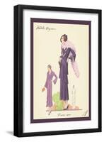 Modern Violet Dress with Boa-null-Framed Art Print
