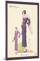 Modern Violet Dress with Boa-null-Mounted Art Print