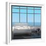 Modern White Bedroom Interior with Seascape View-PlusONE-Framed Photographic Print