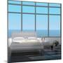 Modern White Bedroom Interior with Seascape View-PlusONE-Mounted Photographic Print