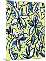 Modern Yellow and Blue Floral-Jan Weiss-Mounted Art Print