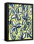 Modern Yellow and Blue Floral-Jan Weiss-Framed Stretched Canvas