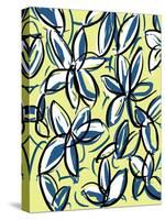 Modern Yellow and Blue Floral-Jan Weiss-Stretched Canvas