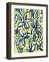 Modern Yellow and Blue Floral-Jan Weiss-Framed Art Print