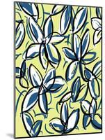 Modern Yellow and Blue Floral-Jan Weiss-Mounted Art Print