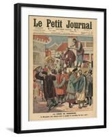 Modernisation of China, Chinese Having their Pigtail Cut Off in Shanghai-French School-Framed Giclee Print