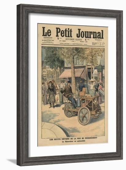 Modernisation of the Street Jobs, the Knife Grinder in His Car-French School-Framed Giclee Print