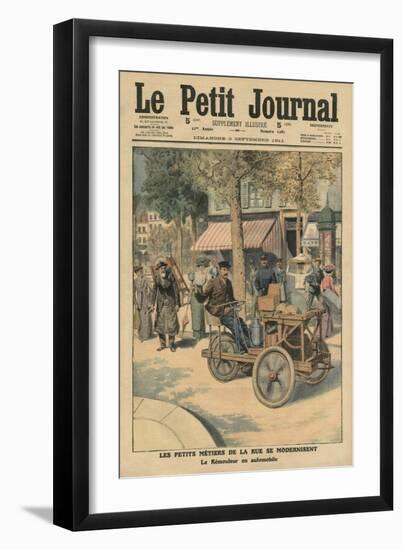 Modernisation of the Street Jobs, the Knife Grinder in His Car-French School-Framed Giclee Print
