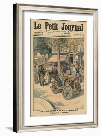 Modernisation of the Street Jobs, the Knife Grinder in His Car-French School-Framed Giclee Print