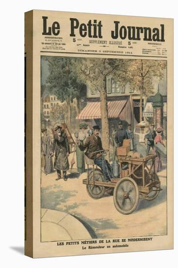 Modernisation of the Street Jobs, the Knife Grinder in His Car-French School-Stretched Canvas