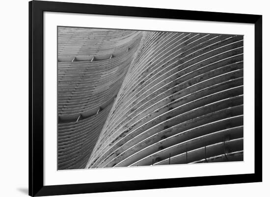 Modernist Brazilian Architecture Curved Concrete Background Sao Paulo Brazil-LazyLlama-Framed Photographic Print