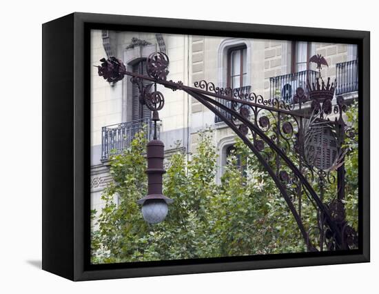 Modernista Lampost on Passeig De Gracia, Barcelona, Catalonia, Spain, Europe-Richard Cummins-Framed Stretched Canvas