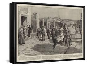 Moderns in the Home of the Ancients, a Street Scene in Pompeii-Frederic De Haenen-Framed Stretched Canvas