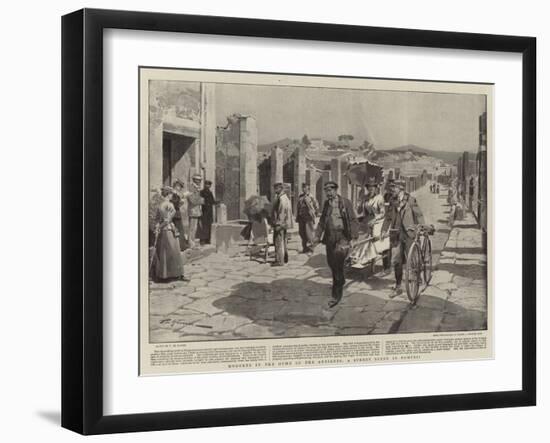 Moderns in the Home of the Ancients, a Street Scene in Pompeii-Frederic De Haenen-Framed Giclee Print