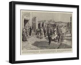 Moderns in the Home of the Ancients, a Street Scene in Pompeii-Frederic De Haenen-Framed Giclee Print