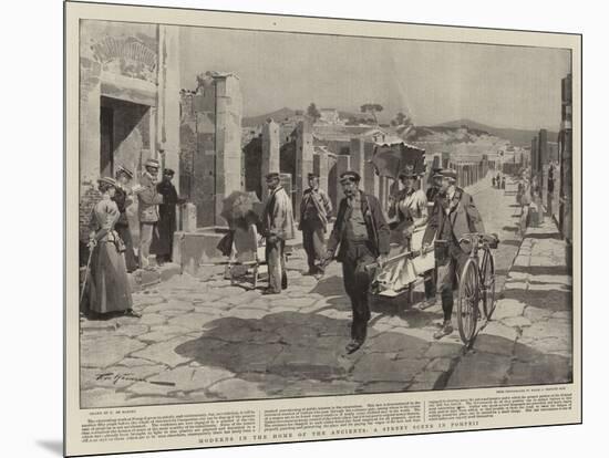 Moderns in the Home of the Ancients, a Street Scene in Pompeii-Frederic De Haenen-Mounted Giclee Print