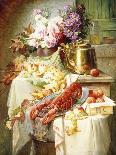 Still Life with a Lobster and Assorted Fruit and Flowers-Modeste Carlier-Framed Premium Giclee Print