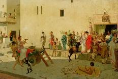 A Roman Street Scene with Musicians and a Performing Monkey-Modesto Faustini-Giclee Print