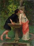 Lovers by a Fountain-Modesto Faustini-Stretched Canvas