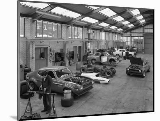 Modified Fords During Race Preparation, Littleborough, Greater Manchester, 1972-Michael Walters-Mounted Photographic Print
