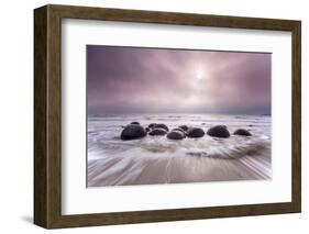 Moeraki Boulders, Koekohe Beach, Otago, New Zealand, October 2010-David Allemand-Framed Photographic Print