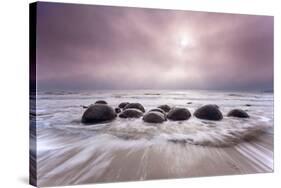 Moeraki Boulders, Koekohe Beach, Otago, New Zealand, October 2010-David Allemand-Stretched Canvas