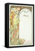 Moet and Chandon Menu, 1899-Alphonse Mucha-Framed Stretched Canvas