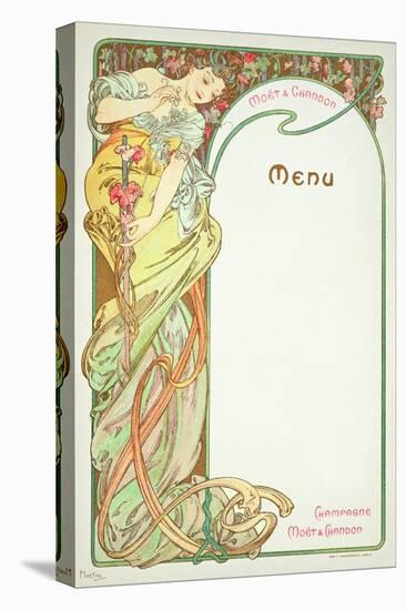 Moet and Chandon Menu, 1899-Alphonse Mucha-Stretched Canvas