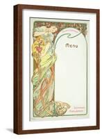 Moet and Chandon Menu, 1899-Alphonse Mucha-Framed Giclee Print