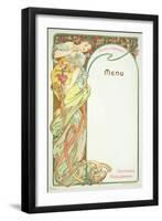 Moet and Chandon Menu, 1899-Alphonse Mucha-Framed Giclee Print