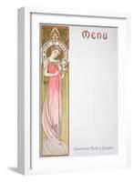 Moet and Chandon Menu, 1899-Alphonse Mucha-Framed Giclee Print