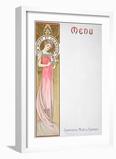 Moet and Chandon Menu, 1899-Alphonse Mucha-Framed Giclee Print