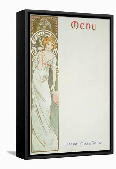 Moet and Chandon Menu, 1899-Alphonse Mucha-Framed Stretched Canvas