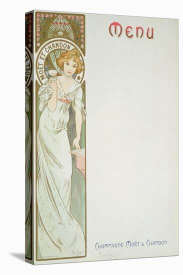 Moet and Chandon Menu, 1899-Alphonse Mucha-Stretched Canvas