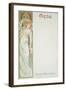 Moet and Chandon Menu, 1899-Alphonse Mucha-Framed Giclee Print