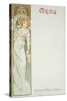 Moet and Chandon Menu, 1899-Alphonse Mucha-Stretched Canvas