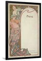 Moet and Chandon Menu, 1899-Alphonse Mucha-Framed Giclee Print