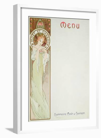 Moet and Chandon Menu, 1899-Alphonse Mucha-Framed Giclee Print