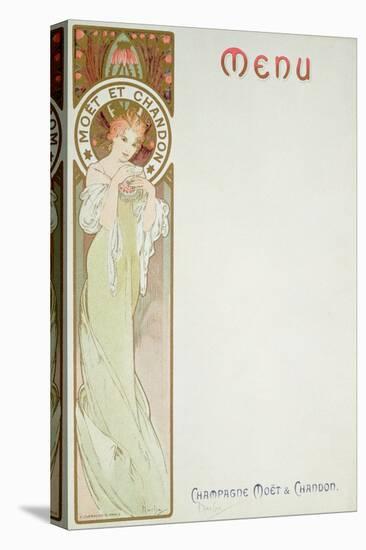 Moet and Chandon Menu, 1899-Alphonse Mucha-Stretched Canvas