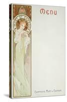 Moet and Chandon Menu, 1899-Alphonse Mucha-Stretched Canvas