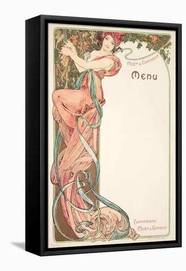 Moet and Chandon Menu, 1899-Alphonse Mucha-Framed Stretched Canvas